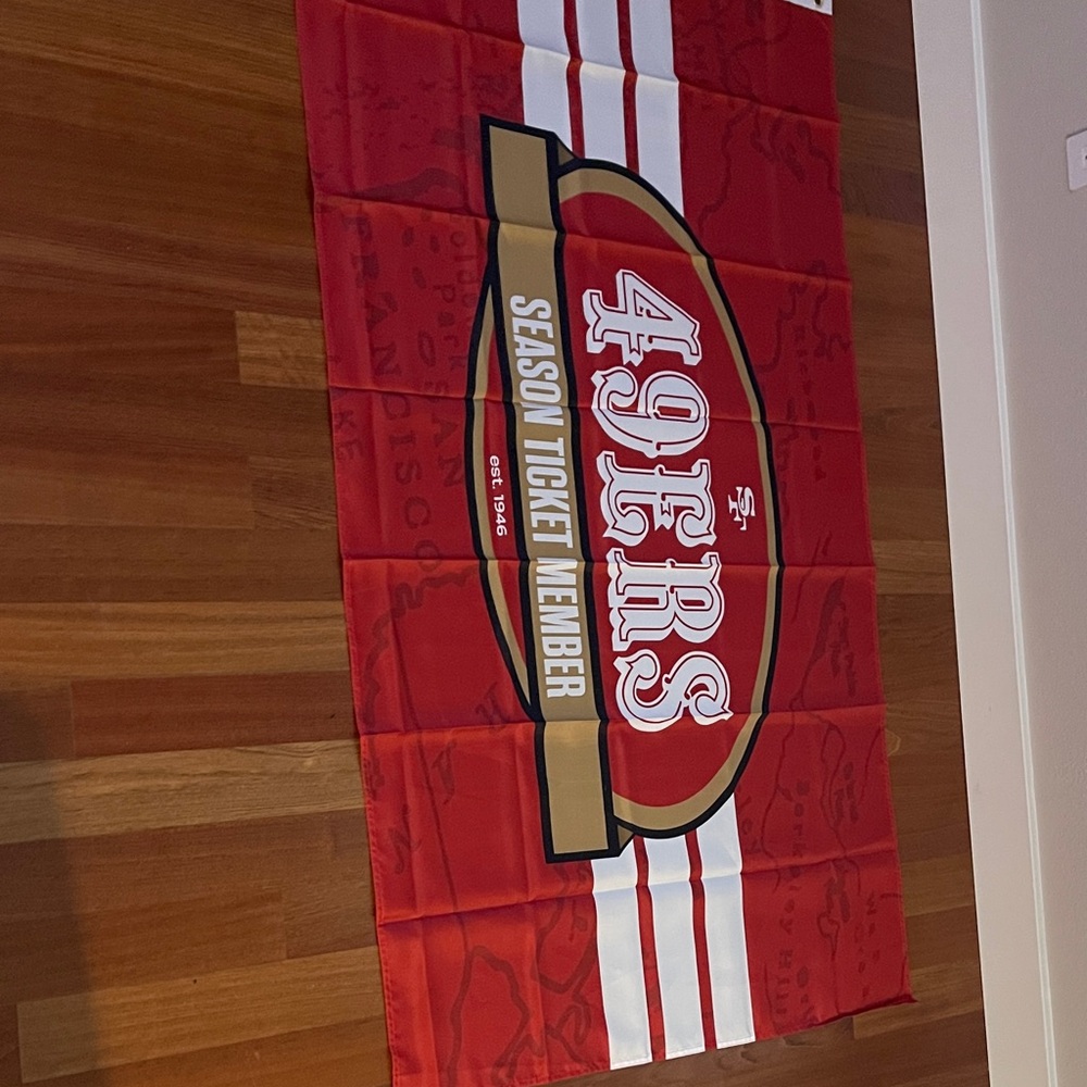 NEW 2025 San Francisco 49ers Flag, Season Ticket Member Gift, approx 3' x 5' NEW